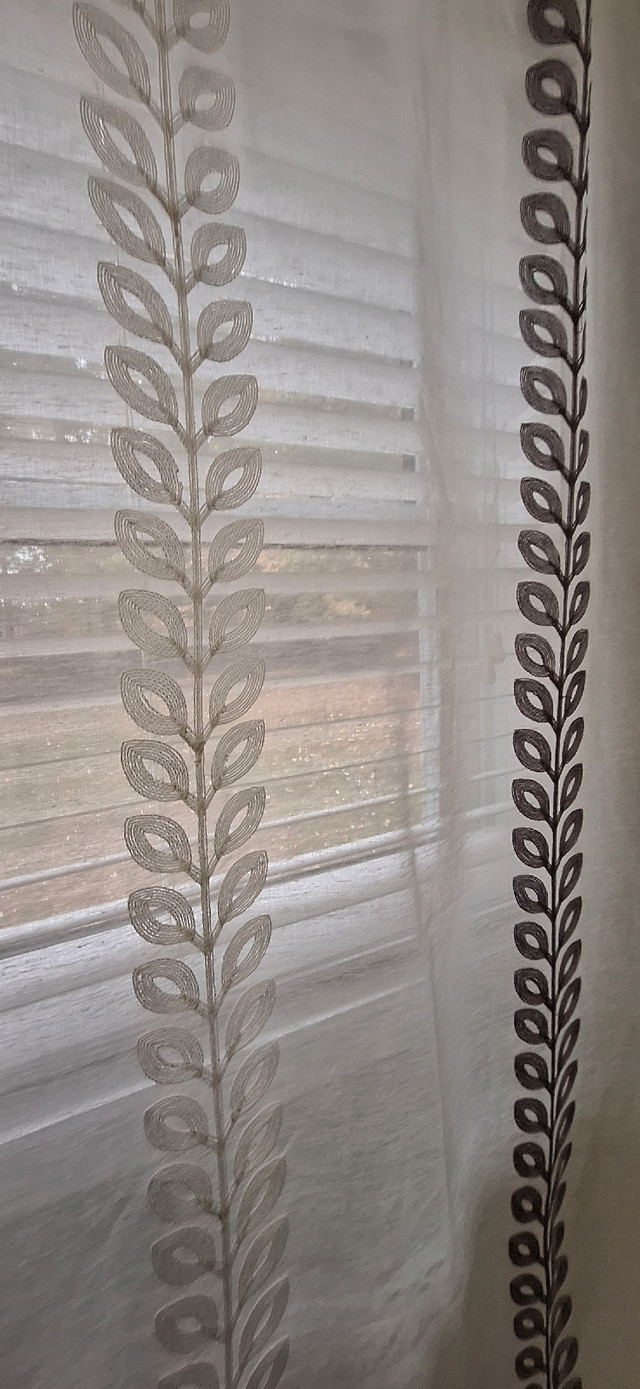 Floral pattern Sheer curtains, excellent condition.  in Window Treatments in Petawawa