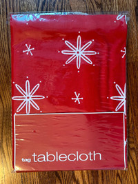 Red and White Tablecloth - 60" x 84" - TAG Brand (Brand new)
