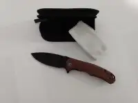 Civivi Praxis flipper knife; wood handle