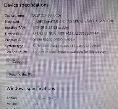 HP Win10 desktop w. Monitor, View more