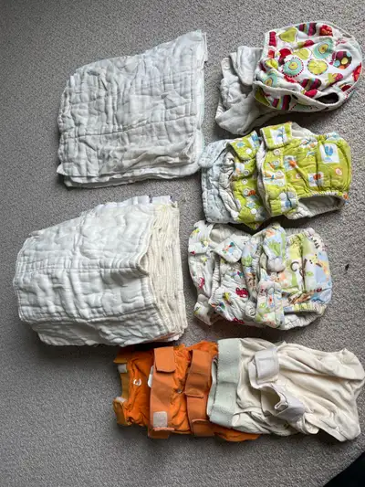 5 grow baby covers 8 adjustable inserts diapers style 23 medium prefolds 5 large prefolds