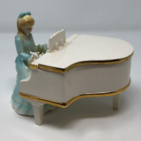 Josef Originals Blue in Girl Dress Grand Piano Music Box