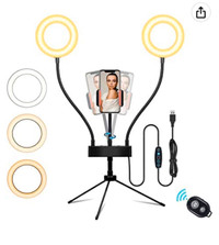 5" Desktop Selfie Ring Light with Tripod Stand & Cell Phone Hold