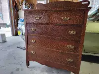 Oak fumed antique dresser