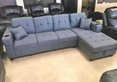 Brand New Linen Fabric Sectional Sofa with Free Delivery, View more