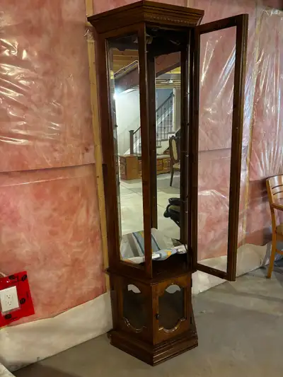 Solid Wood  Curio Cabinet Asking $100, View more
