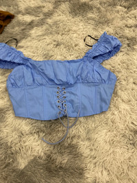 Baby blue top corset 