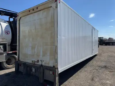 26’ insulated Intercontinental truck body with side man door and rollup rear door. 92” interior heig...