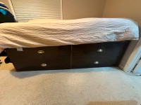 Custom made Twin bed with draws