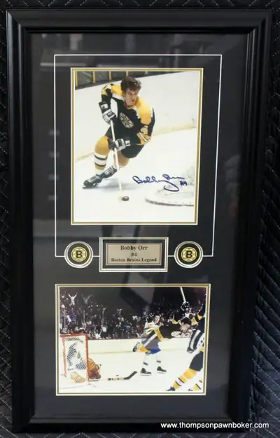 Bobby Orr Autographed framed photoBoston Bruin Legend, View more