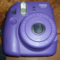 Fuji Instax Mini 8 Purple Instant Camera with Film Works Great