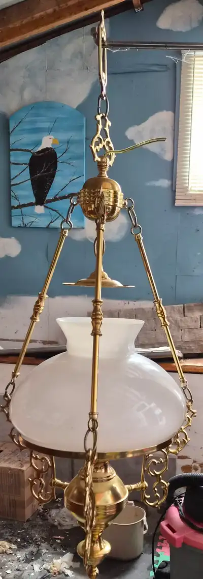 Gorgeous big vintage huricane chandelier light, View more