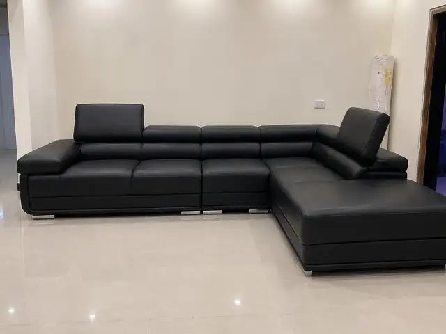Black Leather Sectional Sofa