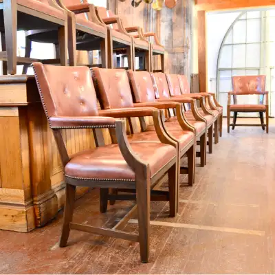 Vintage Executive Leather Arm Chairs – Set of 12, View more