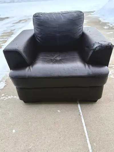 Brown Faux Leather Chair, View more