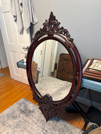 Ornate wooden mirror