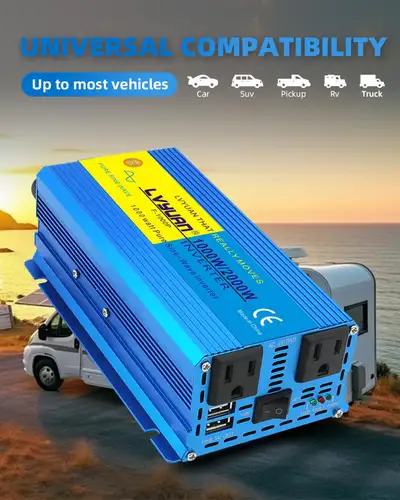 1000W Pure Sine Wave 12V Inverter RV Solar Selling a 1000W pure sine wave 12V DC to 110V AC power in...