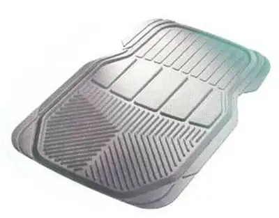 Rubber Queen Floor Mats 7077BLK All Season II 4 Piece Set - Clear • Raised border and interior chann...