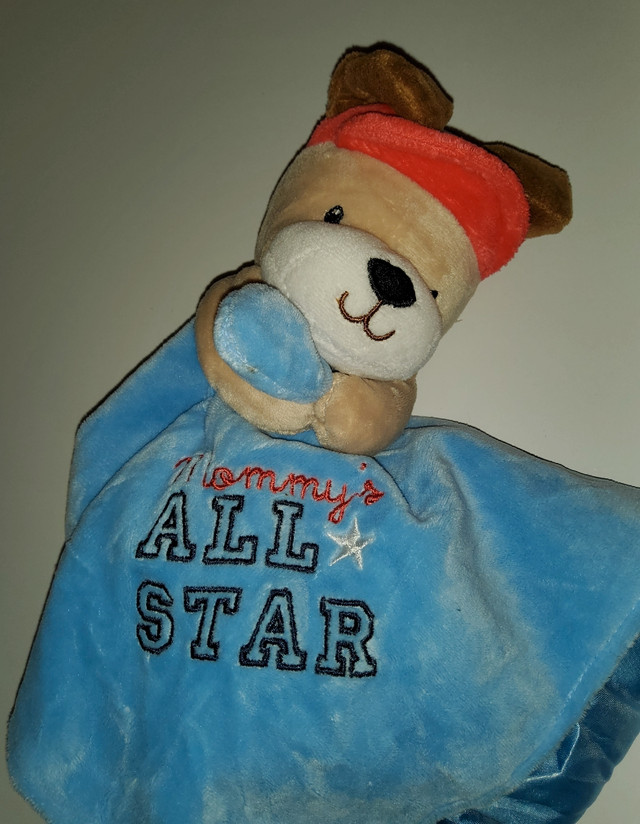 Okie Dokie Mommys All Star,Dog,Baby Rattle Blue Security Blanket in Toys & Games in Truro