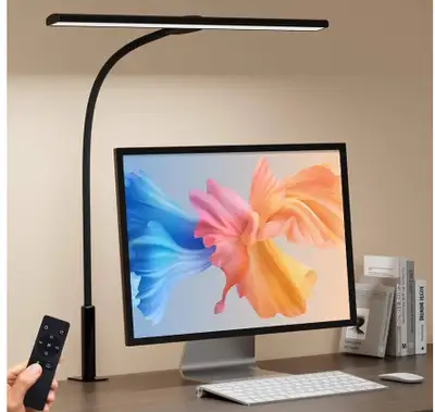 SEOUFRDZ LED Desk Lamp, Stepless Dimming Desk Lamp with Clamp, View more