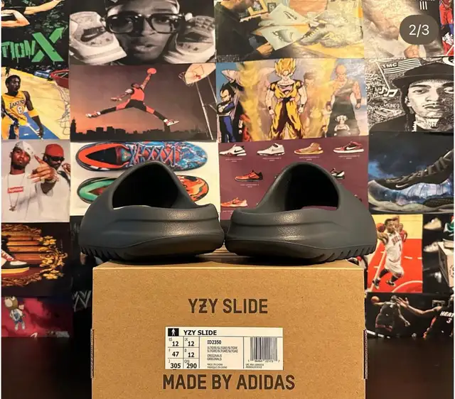ADIDAS YEEZY SLIDE SLATE GREY SIZE 14 in Men's Shoes in City of Toronto - Image 3