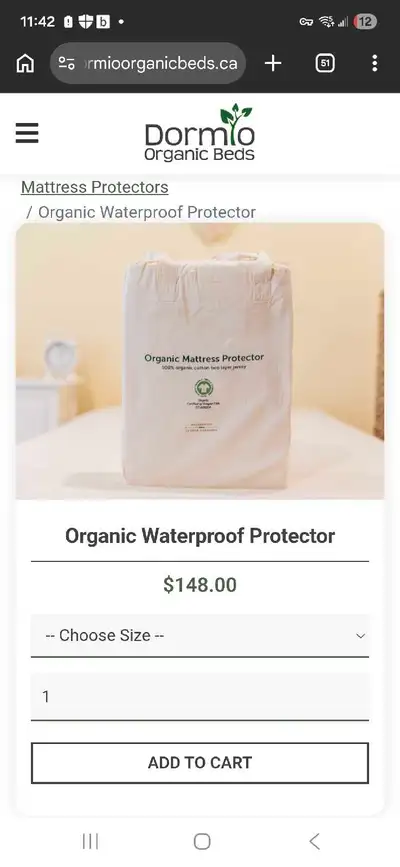 waterproof mattress cover - organic, View more