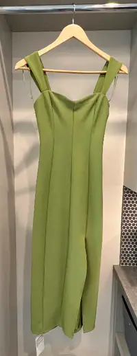 **NWT **Abercrombie and Fitch Sculpting Stretch Green Midi Dress