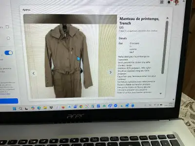 Trench - Manteau de printemps-automne Couleur: taupe Extérieur 82% polyester, 18% nylon Doublure soy...