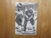 FS: 1994-95 Jamie Langenbrunner (Peterborough Petes) B&W Autogra