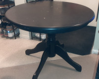 Circular Round Wood Table - Black - Solid - Sturdy