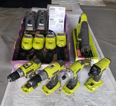 Ryobi 18V cordless Tools, Batteries, Chargers, View more