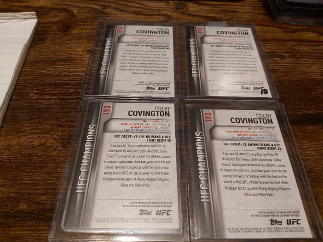 UFC Colby Covington Topps Rookie Cards in Arts & Collectibles in Peterborough - Image 3