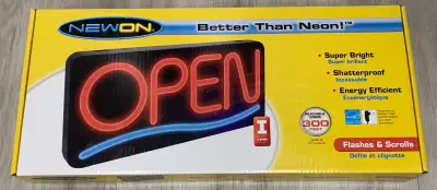 For sale a brand new sealed in box neon open sign. Asking $160. Price is firm. Paid $240 plus tax. L...