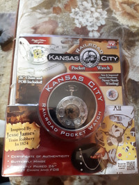 Kansas Railroad City Pocket Watch