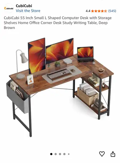 Brand New CubiCubi L shaped Desk with LED lighting, View more