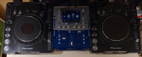 Pioneer CDJ-1000 MK3 Turntables (Pair); Numark DXM06 Mixer