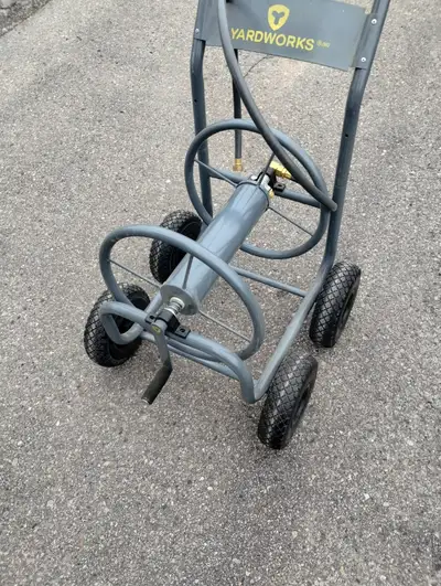 Yardworks 4-Wheel Rolling All Steel Garden Hose Reel Cart, View more