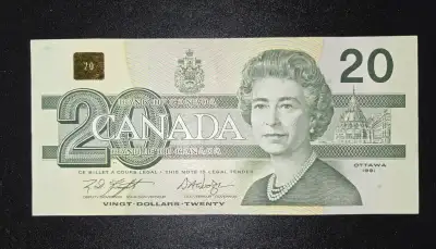 1991 Canada Paper $20.00 Bill, BC-58d, EYB8311003, View more