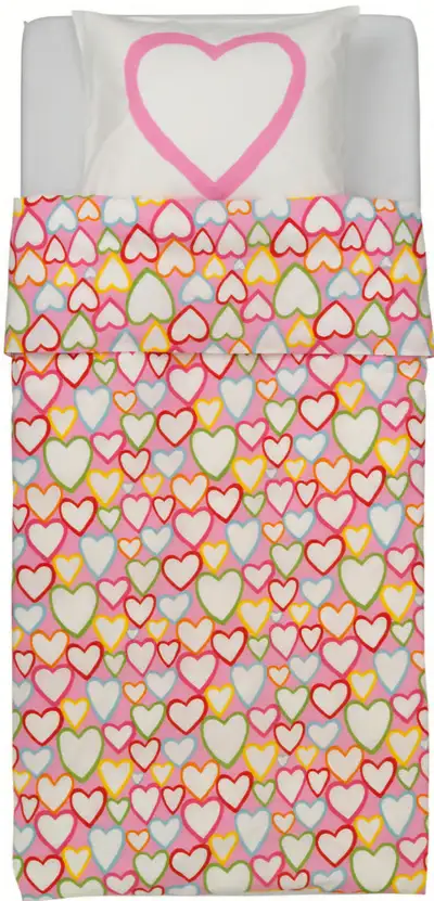 Hearts - Twin bedding set (duvet cover+ pillow case only)  - EUC, View more