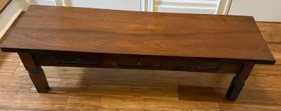 Solid Wood Rustic Table with Drawers, View more