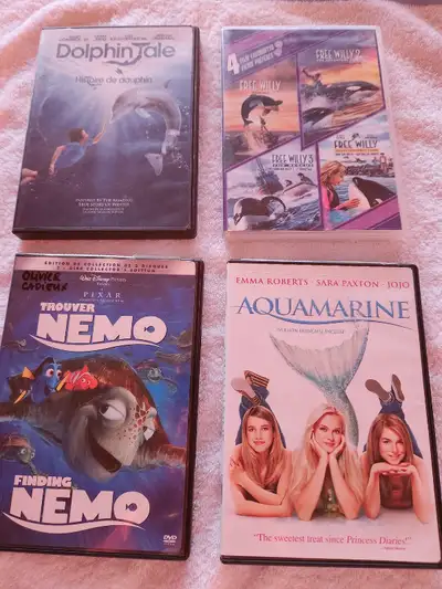 Bonjour, je vends * Plusieurs DVD neufs pour enfants. Chaque DVD à 15 $. - MONSTER HIGH Deux épisode...