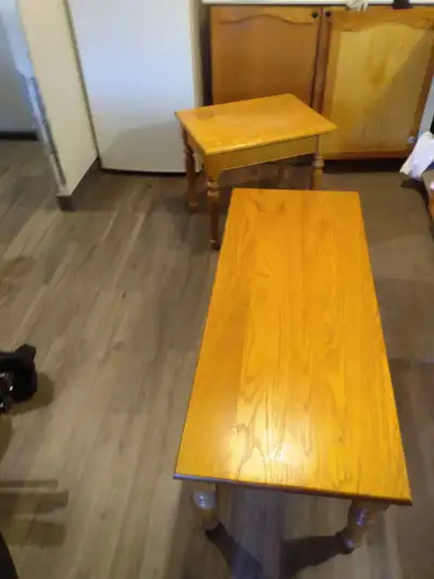Wood Coffee Table and End Table, View more