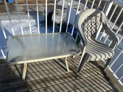 Glass Top Table and Chair, View more