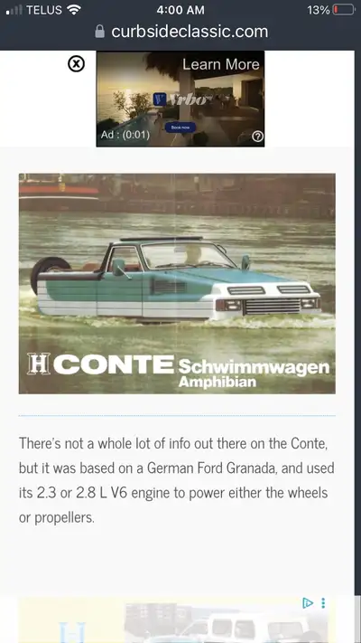 Amphibious Conte Schimmwagon  1979  auto brochure, View more