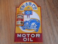 EN-AR-CO oil hand painted sign with real half can