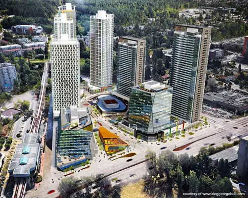 Besides King George Sky train Station and within easy walking distance to Holland Park, SFU, Central...