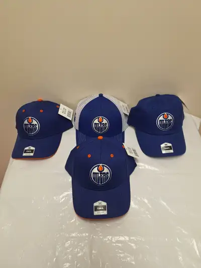 4 Oilers Hats Brand New Never Worn In Excellent Condition $15 Each Or $60 For All Four Compare To $2...