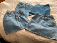 Lady's clothes - size 5 blue jean skirts
