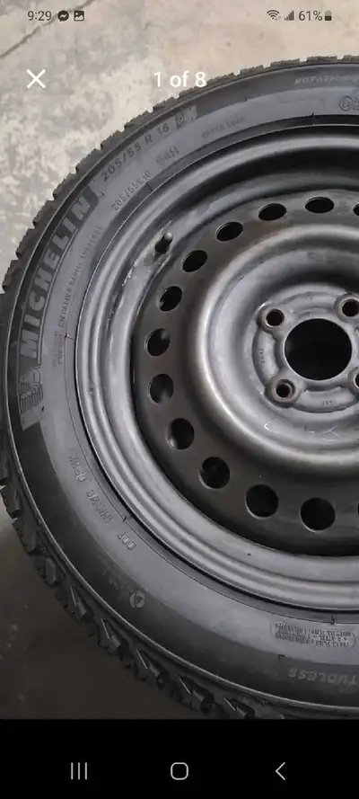 Winter tires 205/ 55 R16 Michelin. Came off from Toyota corolla. but can fit for many cars. Pattern...