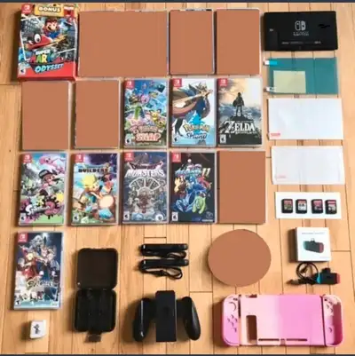 Switch Games + Items_Mario/Zelda/Pokemon/ Controllers/Grips/Dock, View more